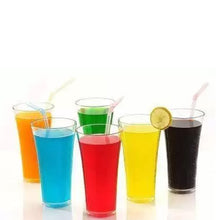 Transparent plastic glasses for juice