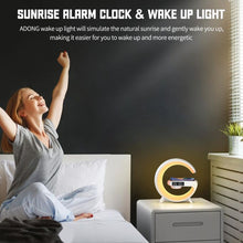 Smart Alarm Clock with G-Shape RGB Light Bluetooth Speaker, Wireless Charging (1 Pc)