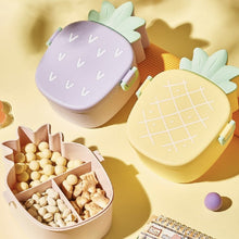 Kids Lunch Box Cute Pineapple Shaped Bento Box with Fork Spoon Snack Container Microwave Portable Office Lunch Box (1 Pc / With Spoon, Fork & Color Box)