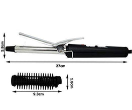 Compact and durable black curling iron rod for women.