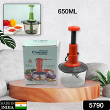 650ml manual food chopper with anti-slip base and 3 blades