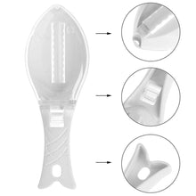 Efficient fish skin peeler and scale scraper for kitchens.