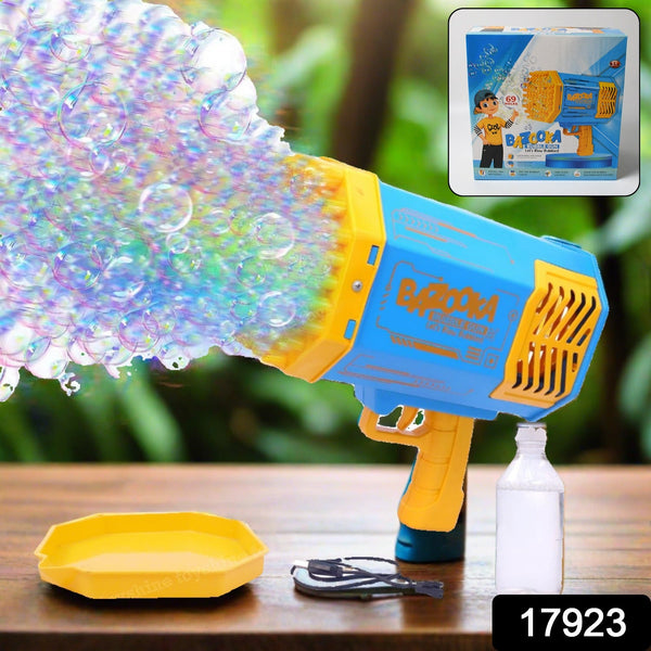 69 Holes Big Rechargeable Powerful Machine Bubble Gun Toys for Kids Adults, Bubble Makers, Big Rocket Boom Bubble Blower Best Gifts